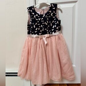 Elegant Pink and Black Kids Dress